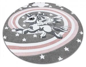 Makro Abra Dětský kulatý koberec PETIT Poník šedý Rozměr: průměr 160 cm