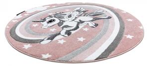 Makro Abra Dětský kulatý koberec PETIT Poník růžový Rozměr: průměr 160 cm