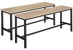 Tectake 2 lavičky Fairfield - Industrial světlé dřevo, dub Sonoma