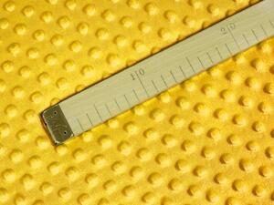 Dětská látka Minky 3D puntíky MKP-026 Hořčicová - šířka 150 cm