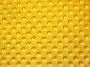 Biante Hřejivé ložní povlečení Minky 3D puntíky MKP-026 Hořčicové Prodloužené 140x220 a 70x90 cm