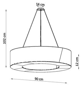 Sollux SL.0798 - Lustr na lanku SATURNO SLIM 8xE27/60W/230V pr. 90 cm černá