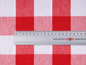 Biante Bavlněný běhoun na stůl Olivia OL-016 Červeno-bílá kostka velká 20x120 cm