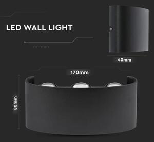LED Venkovní nástěnné svítidlo 6xLED/6W/230V IP54 4000K černá