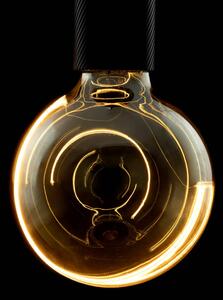 BIG WHITE (SLV) LED Iluze Globe 125 Crescent nakloněná LED žárovka, kouřová, E27, fázové stmívání, 6W, 1900K 1008161