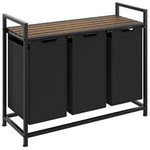 Tectake Třídič prádla s policí, industriální styl - 34 x 93,5 x 72 cm
