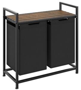 Tectake Třídič prádla s policí, industriální styl - 34 x 74 x 72 cm