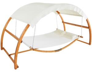 Tectake Houpací síť Locarno pro 2 osoby 328x160x171,5cm - týková