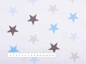 Biante Bavlněný povlak na polštář Sandra SA-207 Modré a šedé hvězdičky na bílém 40 x 40 cm
