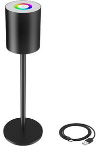 Tectake Retro stolní lampa Corly, LED, 7 světelných barev, stmívatelná - černá