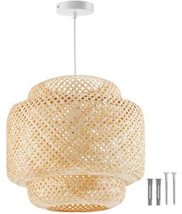 Tectake Stropní svítidlo Lignea Lux z bambusu,v boho stylu,40W - hnědá