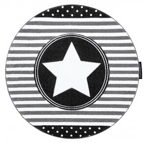 Makro Abra Dětský kulatý koberec PETIT Hvězda šedý Rozměr: průměr 120 cm