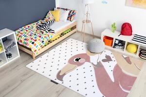 Makro Abra Dětský kusový koberec PETIT Plameňáci / srdíčka krémový Rozměr: 160x220 cm