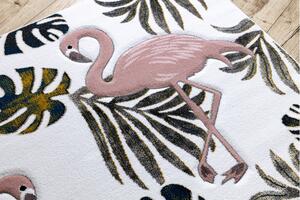 Makro Abra Dětský kusový koberec PETIT Plameňáci Listy palmy krémový Rozměr: 120x170 cm