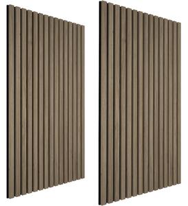 Tectake Nástěnné panely Sonic Wall II v dřevěném vzhledu - Tmavý dub,Sada 2 kusů