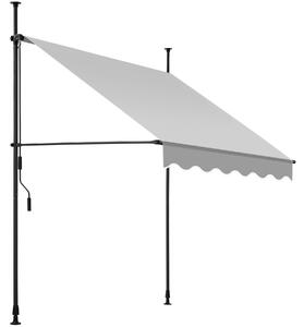 Tectake Upínací markýza s ruční klikou, výškově nastavitelná - 150 x 180 cm,světle šedá