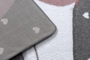 Makro Abra Dětský kusový koberec PETIT Plameňáci / srdíčka šedý Rozměr: 200x290 cm