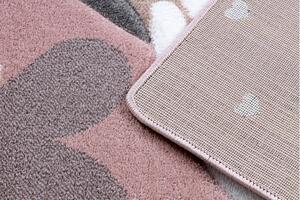 Makro Abra Dětský kusový koberec PETIT Plameňáci / srdíčka růžový Rozměr: 180x270 cm