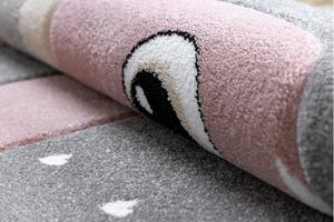 Makro Abra Dětský kusový koberec PETIT Plameňáci / srdíčka šedý Rozměr: 200x290 cm