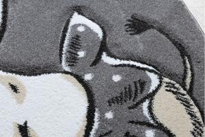 Makro Abra Dětský kulatý koberec PETIT Slůně / hvězdy šedý Rozměr: průměr 120 cm