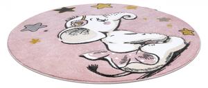 Makro Abra Dětský kulatý koberec PETIT Slůně / hvězdy růžový Rozměr: průměr 160 cm