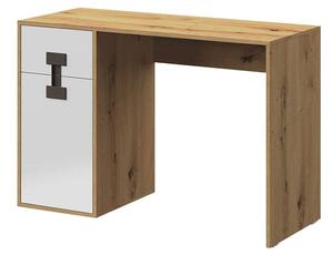 PC stolek Marcel TE1 (dub artisan + bílý lesk)