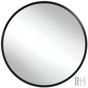 Tectake Kulaté nástěnný zrcadlo Fiona s hliníkovým rámem - 80 cm