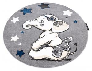Makro Abra Dětský kulatý koberec PETIT Slůně / hvězdy šedý Rozměr: průměr 120 cm