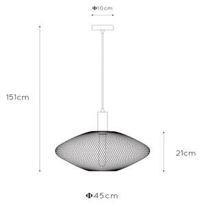 Lucide 21423/45/30 - Lustr na lanku MESH 1xE27/40W/230V