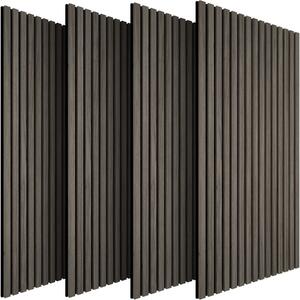 Tectake Nástěnné panely Sonic Wall dřevěný vzhled - šedý dub,Sada 4 kusů