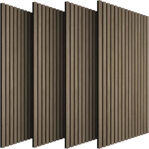 Tectake Nástěnné panely Sonic Wall dřevěný vzhled - Tmavý dub,Sada 4 kusů