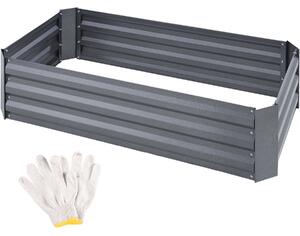 Tectake Vyvýšený záhon Pimpinella 200L pozinkovaný 120x60x30cm - šedá