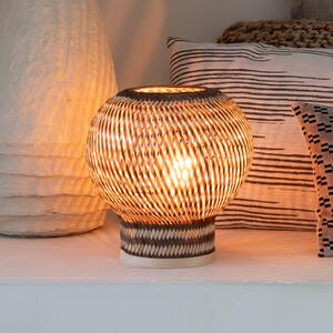 Good & Mojo GOOD MOJO stolní lampa Barbados, hnědá, Ø 25 cm, bambus, E27, Světlé dřevo, Obývací pokoj / jídelna, Bambus, stojací lampa