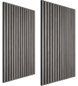 Tectake Nástěnné panely Sonic Wall II v dřevěném vzhledu - světle šedý dub,Sada 2 kusů