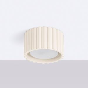 SOLLUX LIGHTING Stropní světlo RIBLA, béžové, Ø 10 cm, kov, GX53, stmívatelný, Krémová / jantar, Obývací pokoj / jídelna, Hliník
