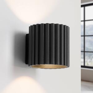 SOLLUX LIGHTING Nástěnné světlo RIBLA, černé, Ø 10 cm, kov, G9, stmívatelný, Černá, Obývací pokoj / jídelna, Hliník, Nástěnné svítidlo