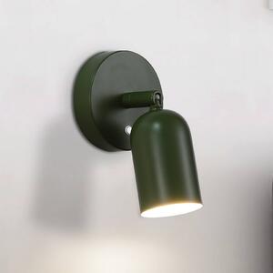 Searchlight LED akumulátorové nástěnné světlo CONE, tmavě zelená, šířka 10 cm, kov, stmívatelný, Zelená, Obývací pokoj / jídelna, kov