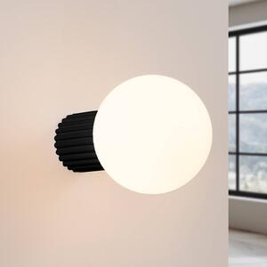 SOLLUX LIGHTING Nástěnné světlo ORBI, černé, sklo/kov, Ø 12 cm, IP44, G9, stmívatelný, Černá, Koupelna, Hliník, Koule
