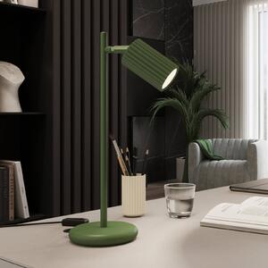 SOLLUX LIGHTING Stolní lampa ALORA, výška 43 cm, olivově zelená, kov, GU10, Zelená, Obývací pokoj / jídelna, Hliník
