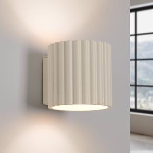 SOLLUX LIGHTING Nástěnné světlo RIBLA, béžové, Ø 10 cm, kov, G9, stmívatelný, Krémová / jantar, Obývací pokoj / jídelna, Hliník, Nástěnné svítidlo