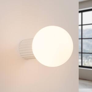 SOLLUX LIGHTING Nástěnné světlo ORBI, béžové, sklo/kov, Ø 12 cm, IP44, G9, stmívatelný, Krémová / jantar, Koupelna, Hliník, Koule