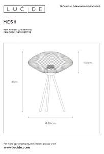 Lucide 21523/01/30 - Stolní lampa MESH 1xE27/40W/230V černá