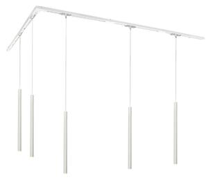 Moderní kolejnicový systém s 5 závěsnými světly bílý 1-fázový - Iconic Frini