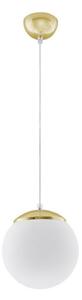 Sollux SL.0715 - Lustr na lanku TOYA 1xE27/60W/230V pr. 20 cm bílá/zlatá