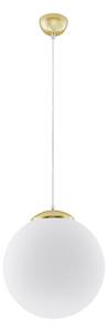 Sollux SL.0716 - Lustr na lanku TOYA 1xE27/60W/230V pr. 30 cm bílá/zlatá
