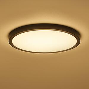 Calex Smart LED stropní svítidlo HALO Ø 40 cm černé IP54 RGB, stmívatelný, Černá, Obývací pokoj / jídelna, Plast, Moderní