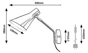 Rabalux 4504 - Nástěnná lampa ALFONS 1xE27/25W/230V