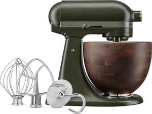 KitchenAid 5KSM180WSEEG Robot kuchyňský Artisan 180 Evergreen s dřevěnou mísou 4,7 l