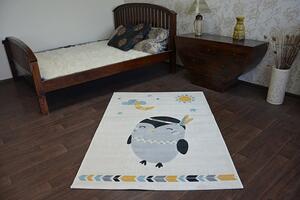 Makro Abra Dětský kusový koberec PASTEL 18401/062 - Tučňáček krémový Rozměr: 120x170 cm