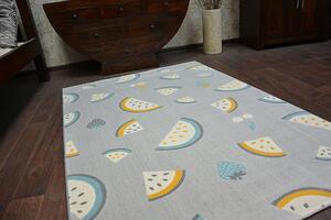 Makro Abra Dětský kusový koberec PASTEL 18407/052 - Ovoce šedý Rozměr: 120x170 cm